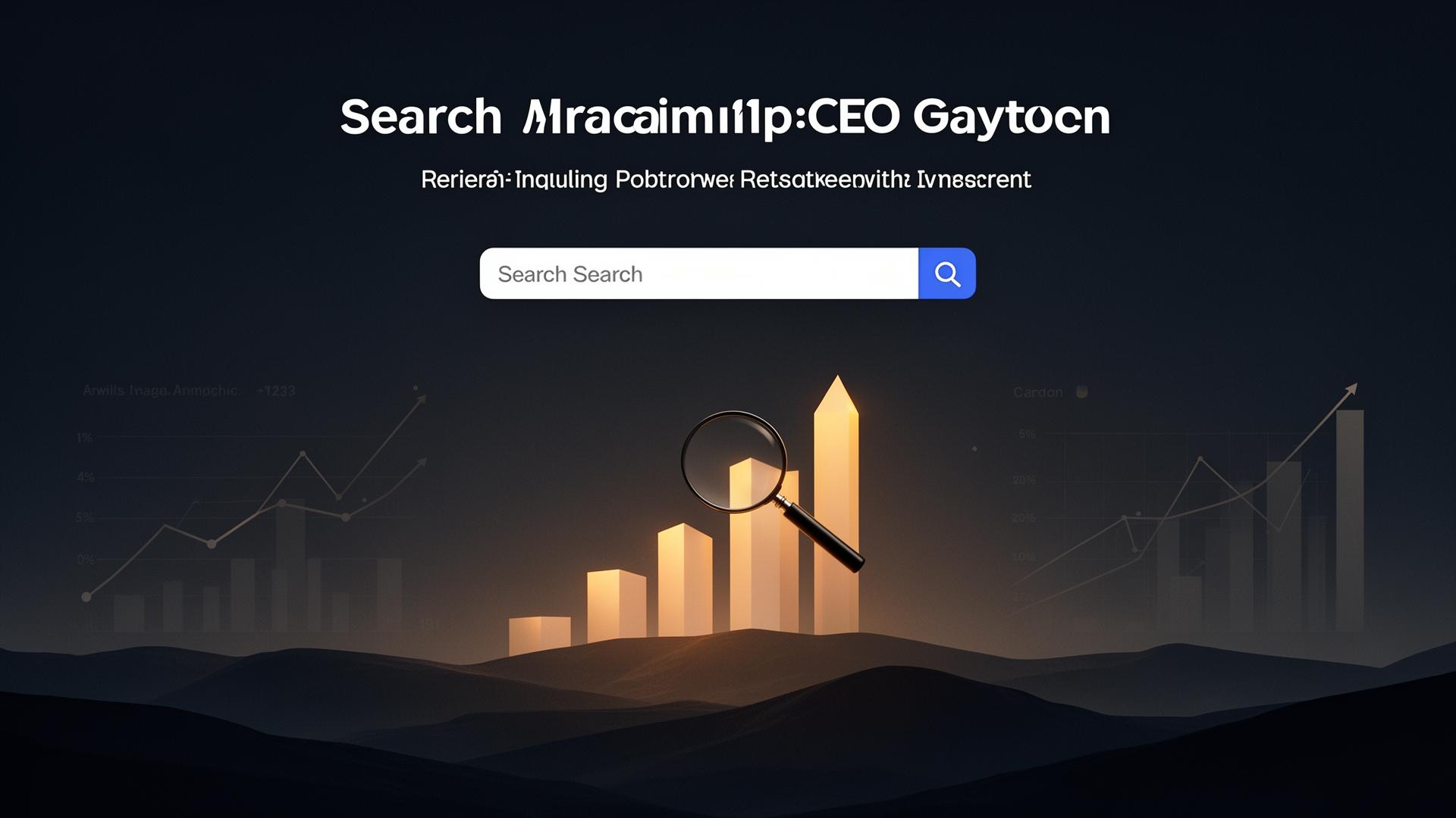 Search bar above rising bar graphs representing SEO best practices for small business